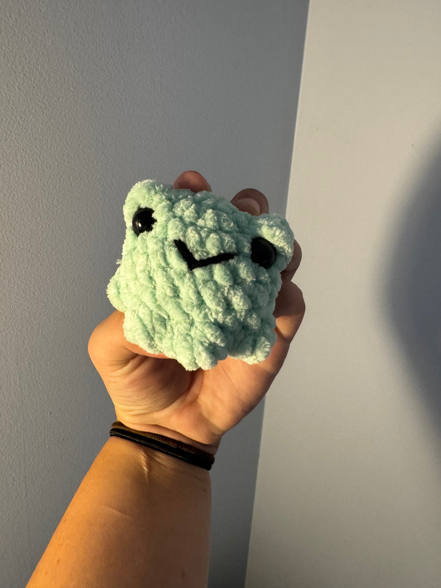 Small Crochet Pocket Frog Amigurumi Plushie Toy