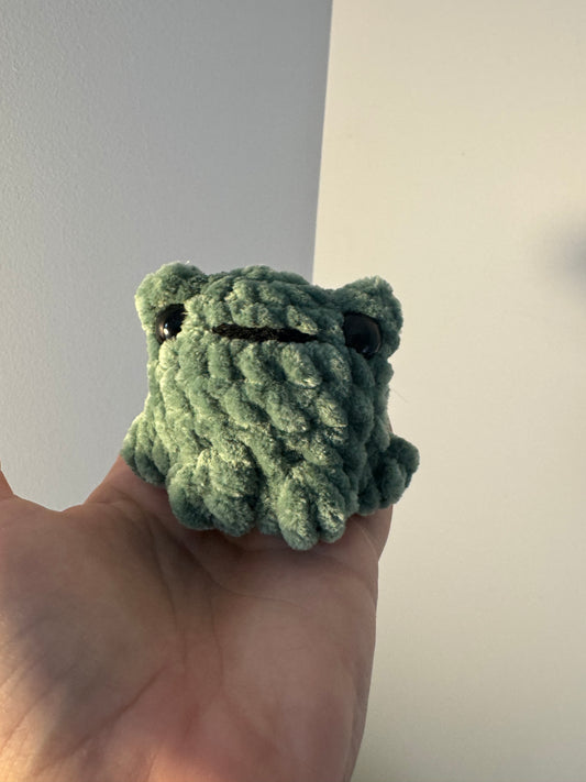 Small Crochet Pocket Frog Amigurumi Plushie Toy